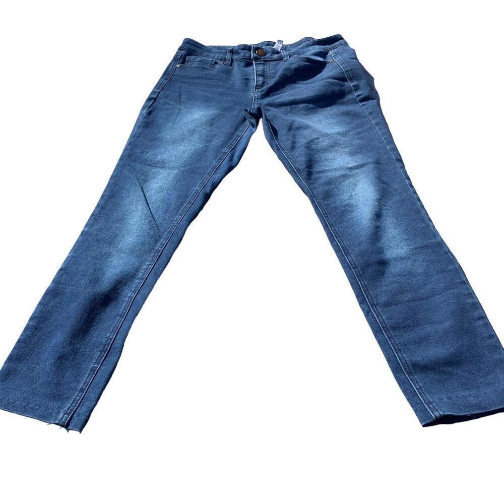 Design Lab Lord & Taylor Womens Blue Jeans Size 29 Mid Rise Straight Leg Altered